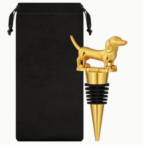 Dachshund Bottle Stopper in Aged Silver, Bronze, & Gold - Picture 5 of 5